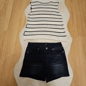 Sweater Vest/Tank and Denim Stretch Short